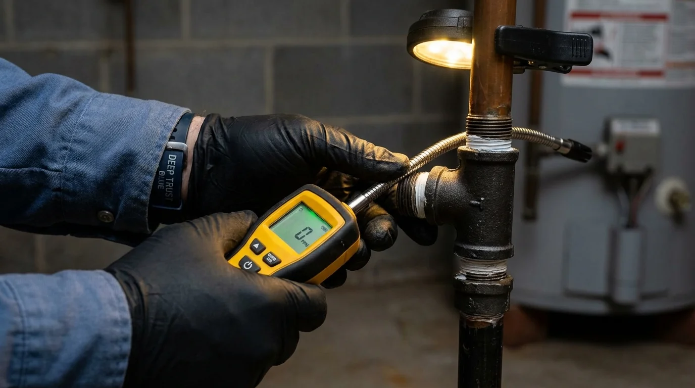 Gas leak detection with electronic sniffer by Johns Plumbing LLC in Prineville
