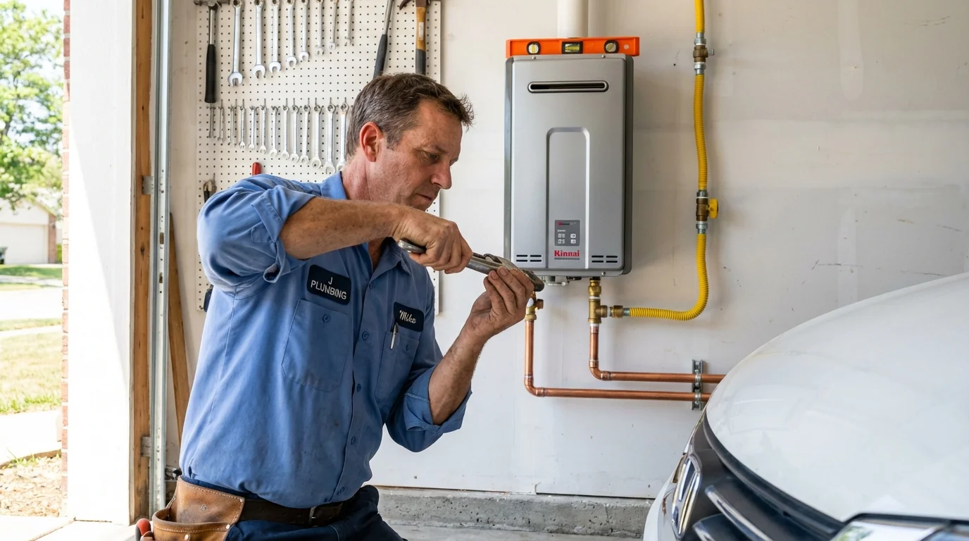 Tankless water heater installation by a Johns Plumbing LLC plumber in Prineville